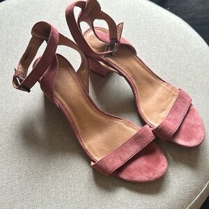 Madewell pink block heel sandals - 9.5